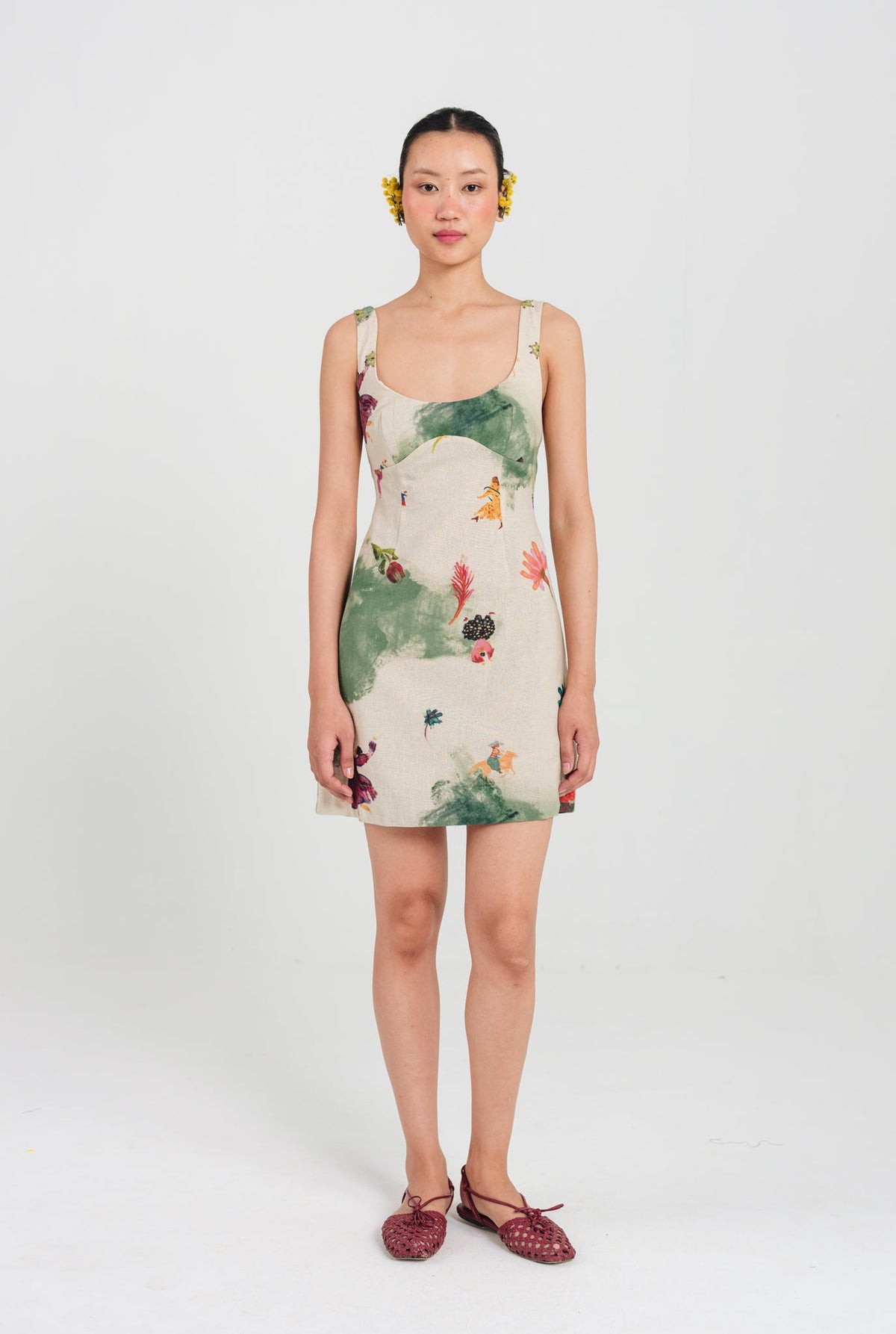 Sway | Green - Beige Short Dress — image 1