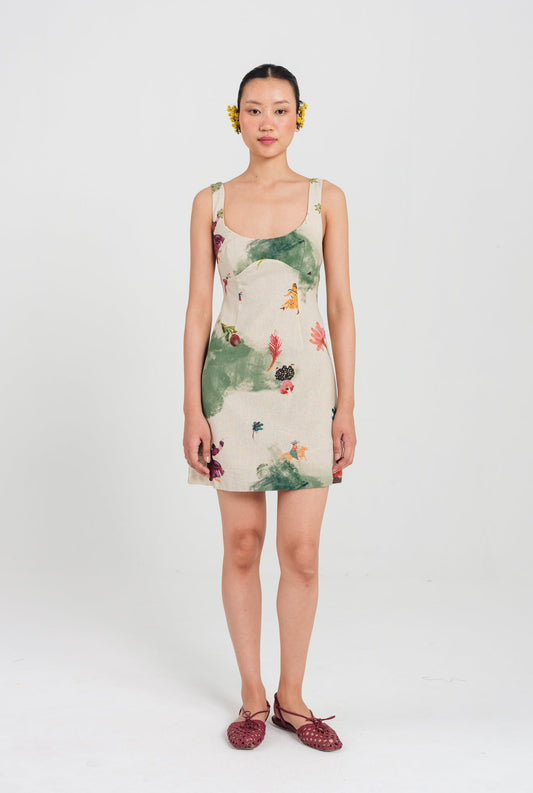 Sway | Green - Beige Short Dress — image 1