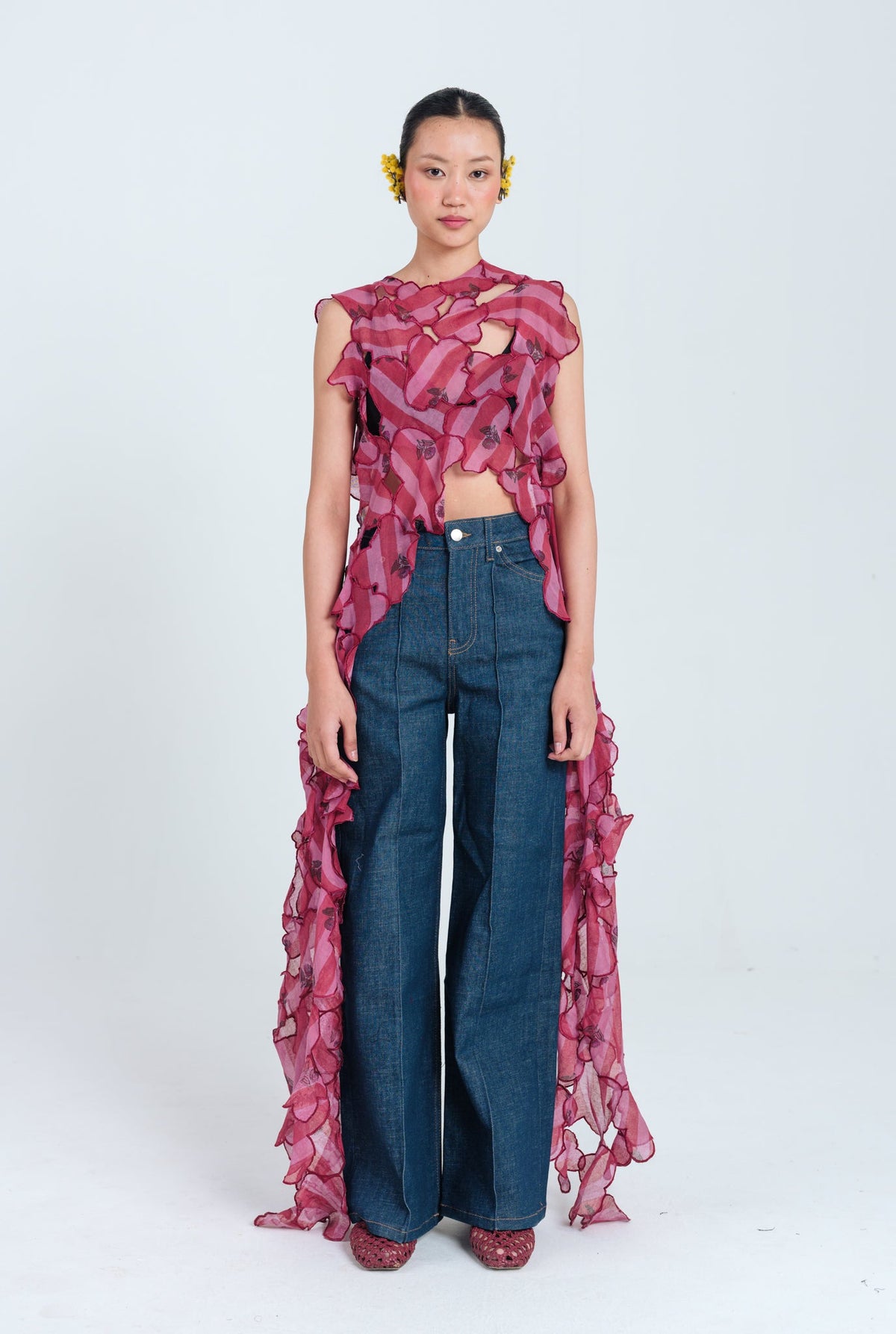 Spring | Red - Pink Cut-out Cape — image 1
