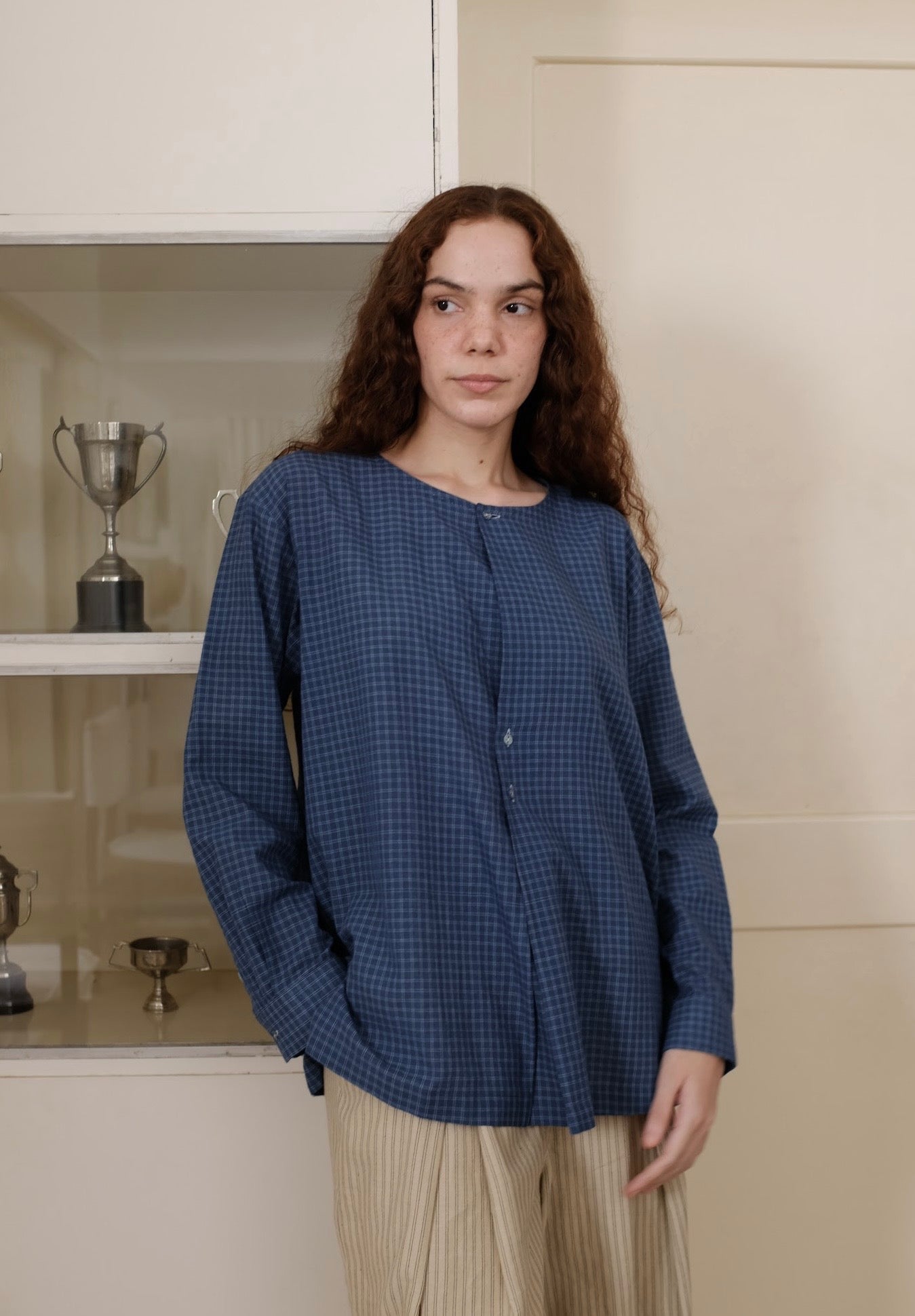 Aston | Washed Navy Cotton Top — image 1