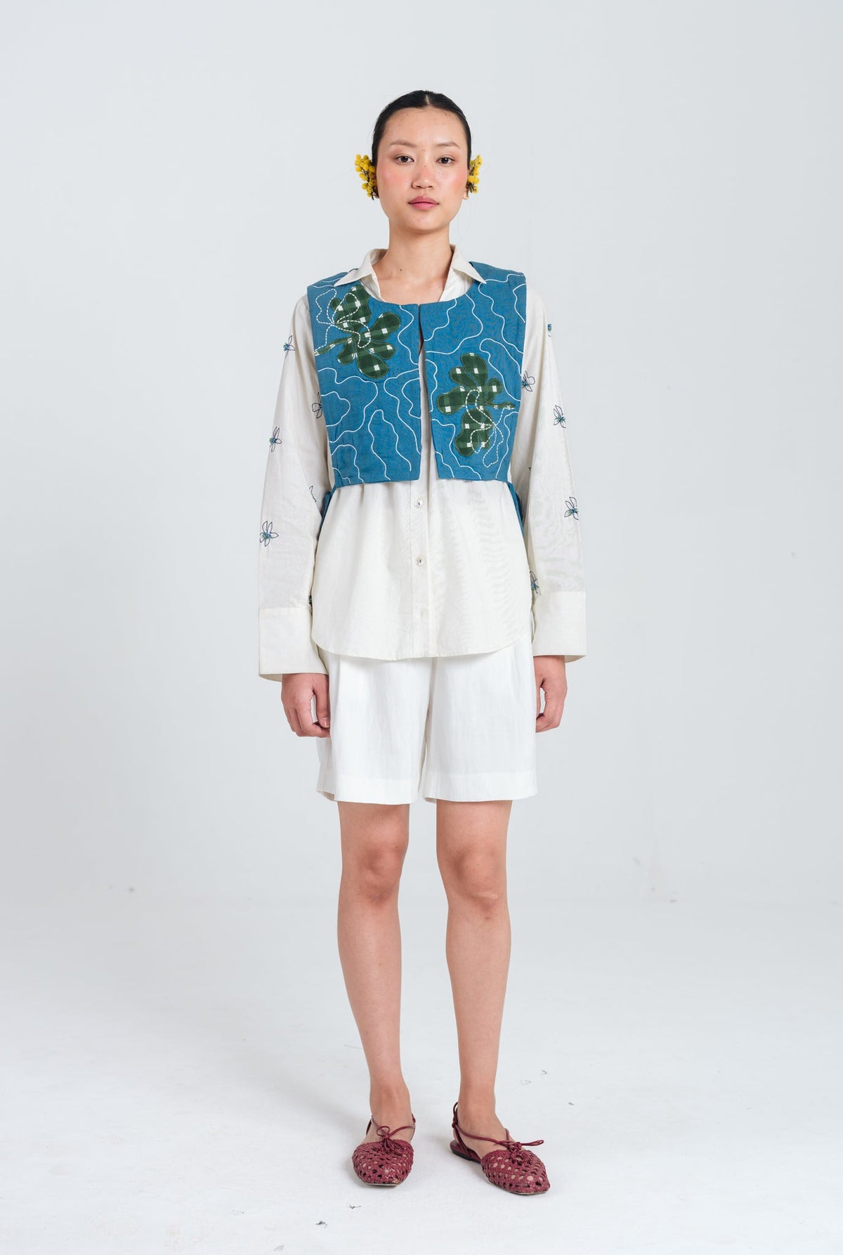 Ether | Blue Handloom Quilted Overlay — image 1