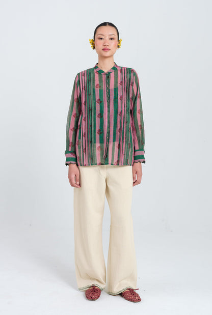 Twirl | Green - Purple Scallop Shirt — image 1
