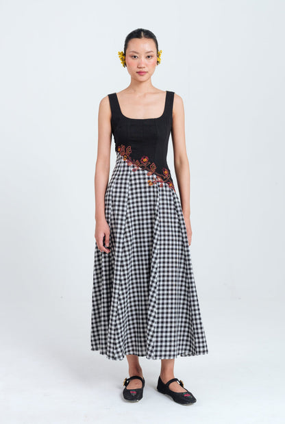 Groove | Black - White Panelled Dress — image 1
