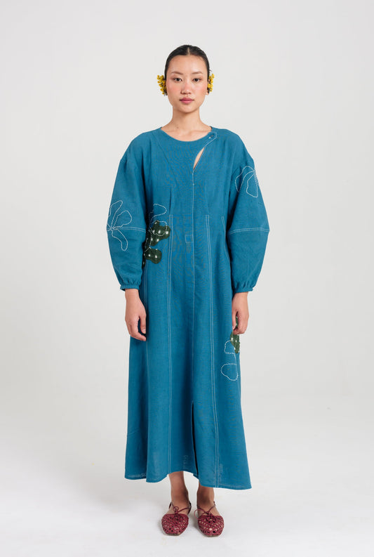 Ether | Blue Handloom Day Dress — image 1
