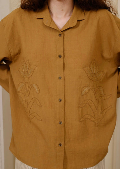 Auburn | Boxy Gold Cotton Shirt — image 1