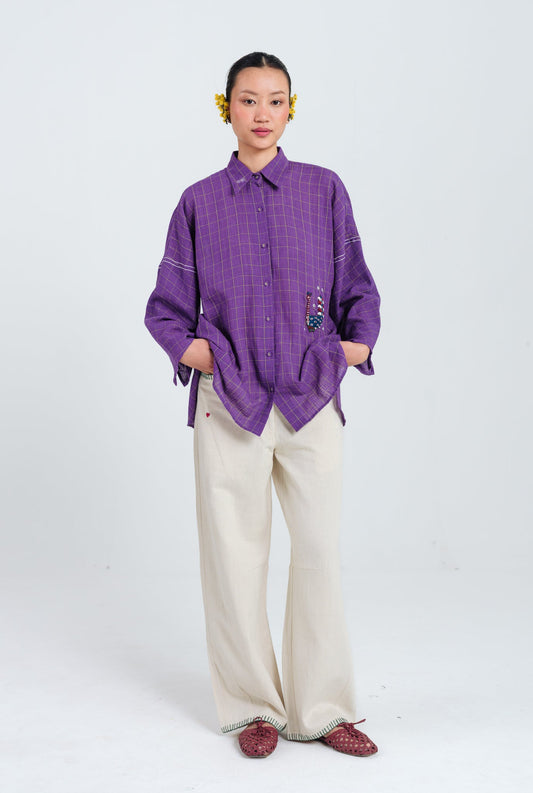Drift | Purple Handloom Shirt — image 1