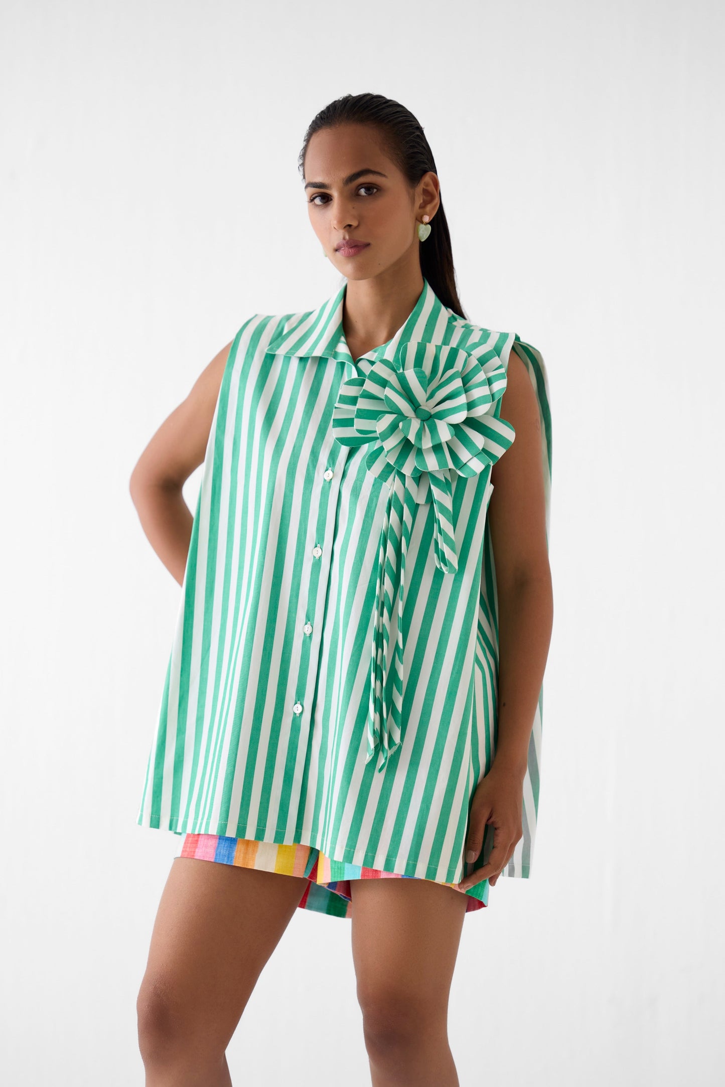 MINT SHIRT WITH FLOWER | SHIRT — image 2