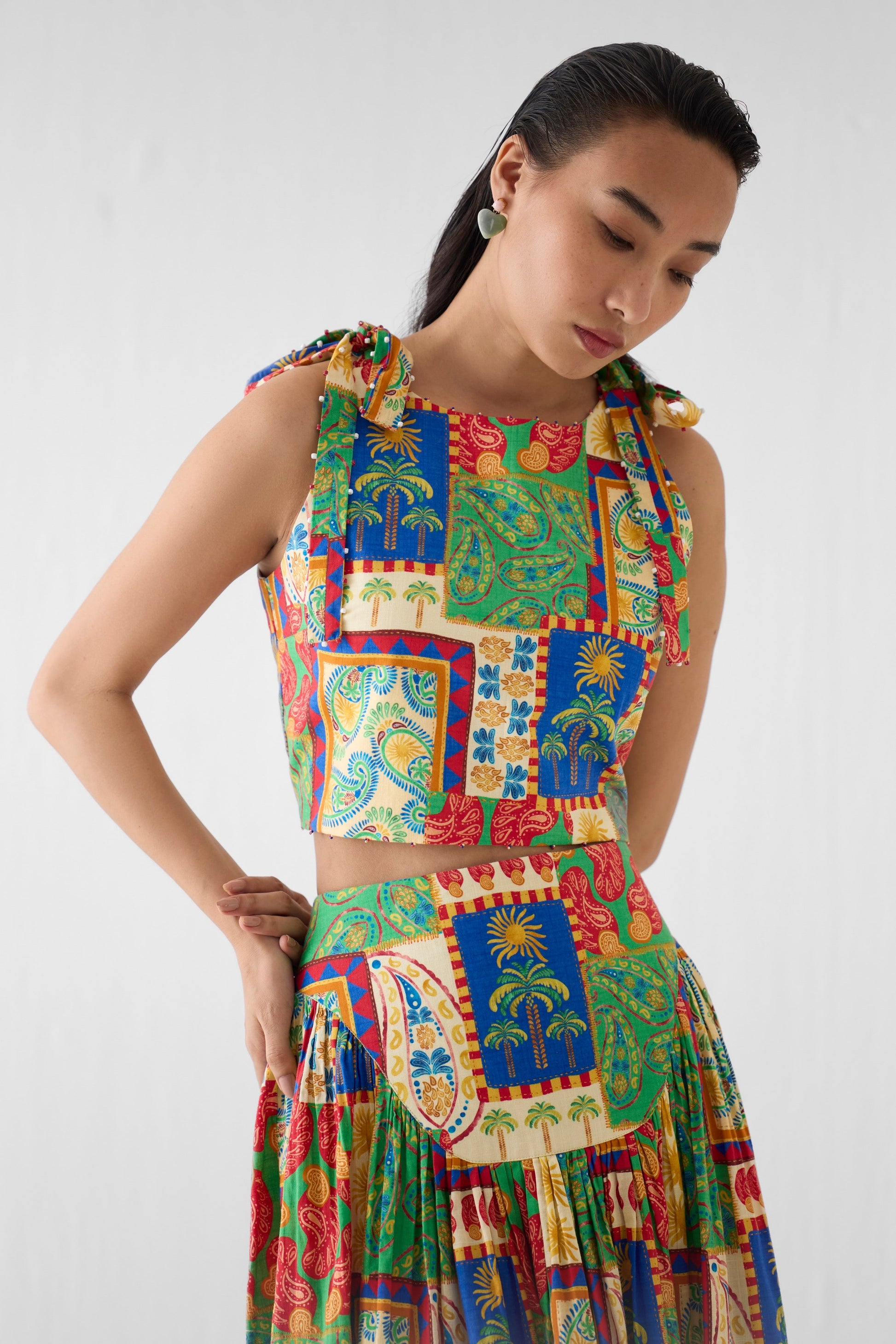 JOHARI CROP TOP AND GATHERED SKIRT | Co-ord — image 2