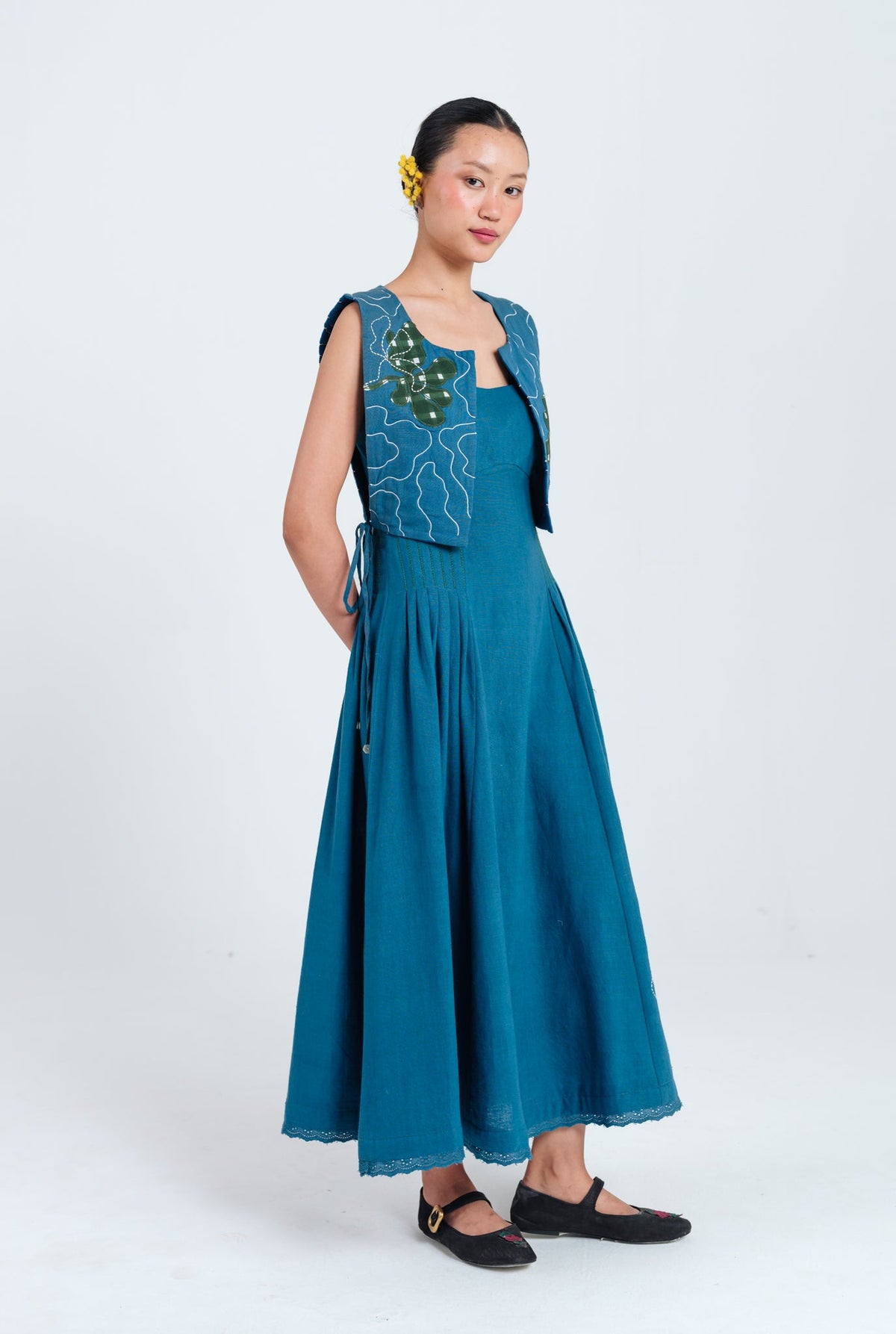 Ether | Blue Pleated Dress — image 2