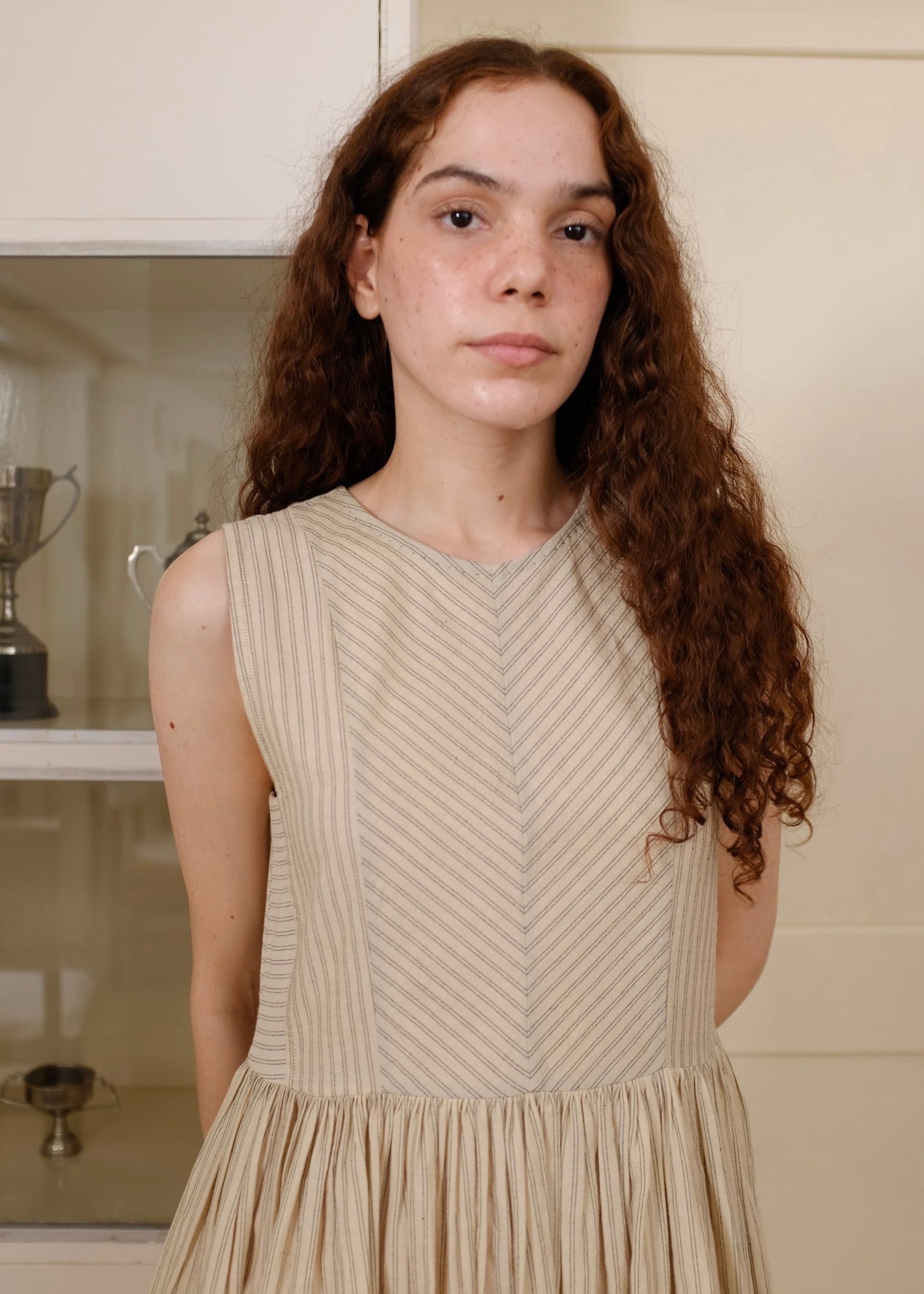 Alaia | Slim Stripes Cotton Dress — image 2