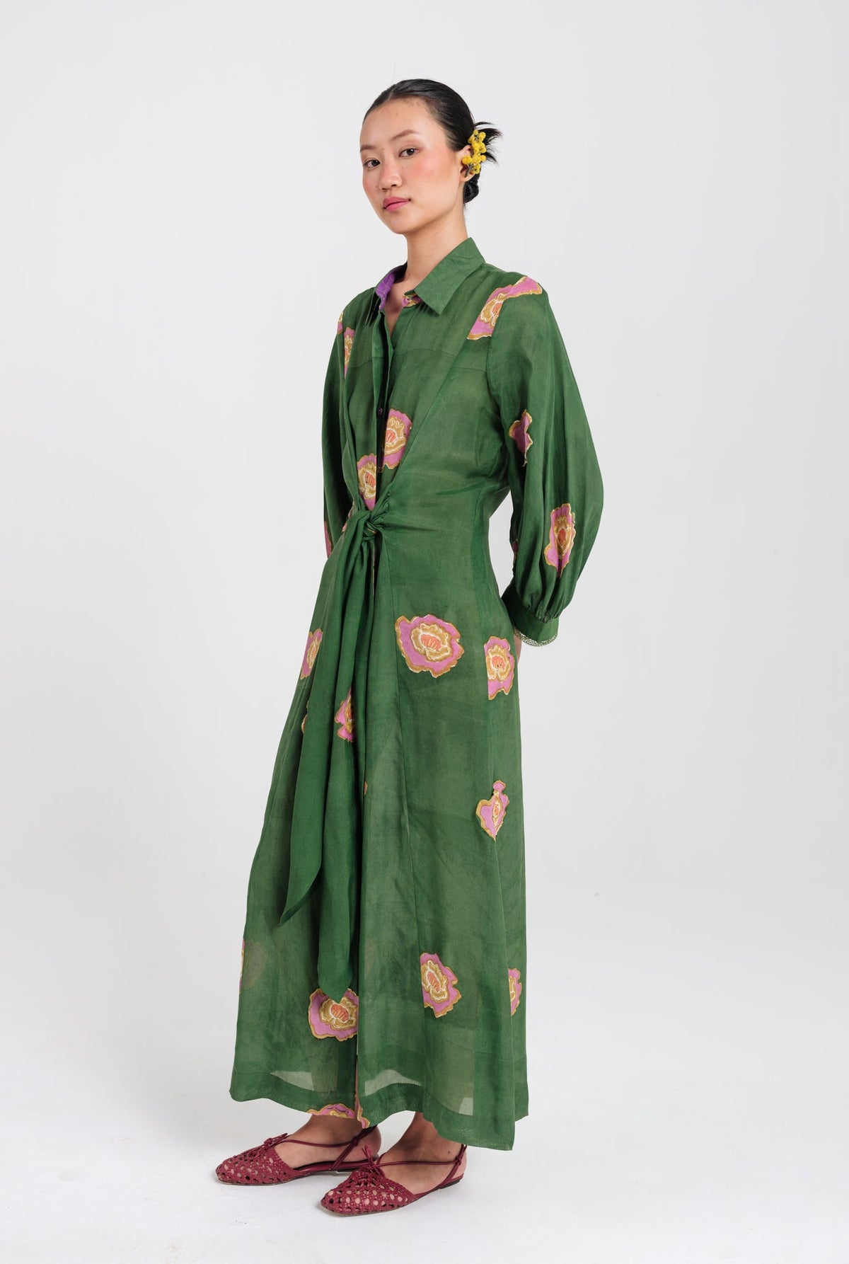 Flow | Green Tie-Up Dress — image 2