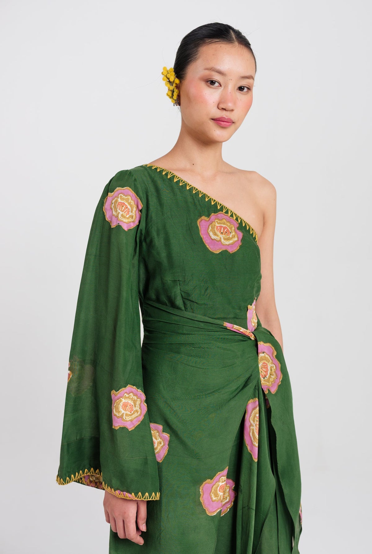 Flow | Green One Shoulder Dress — image 2