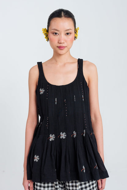 Leap | Black Pleated Top — image 2