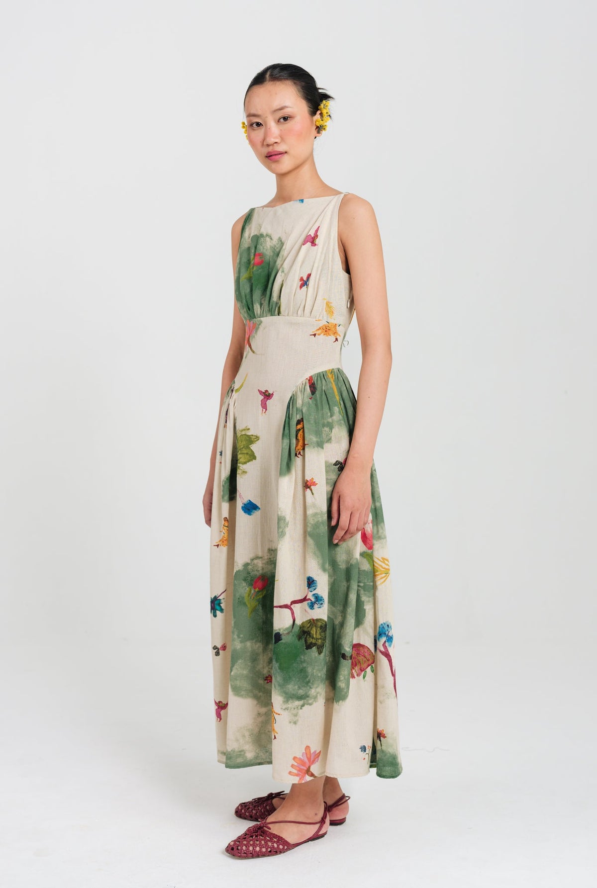 Sway | Green - Beige Panel Dress — image 2