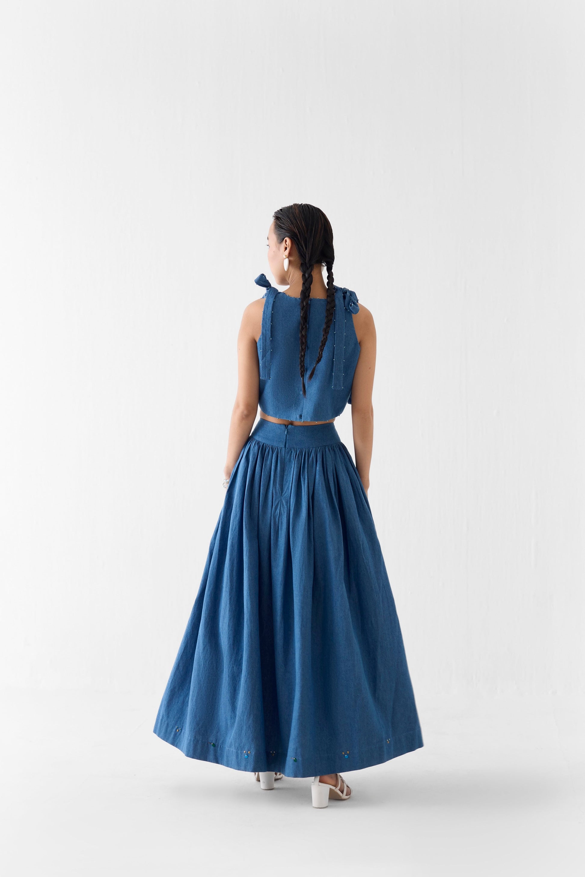 INDIGO CROP TOP & GATHERED SKIRT CO-ORD | Co-ord — image 3