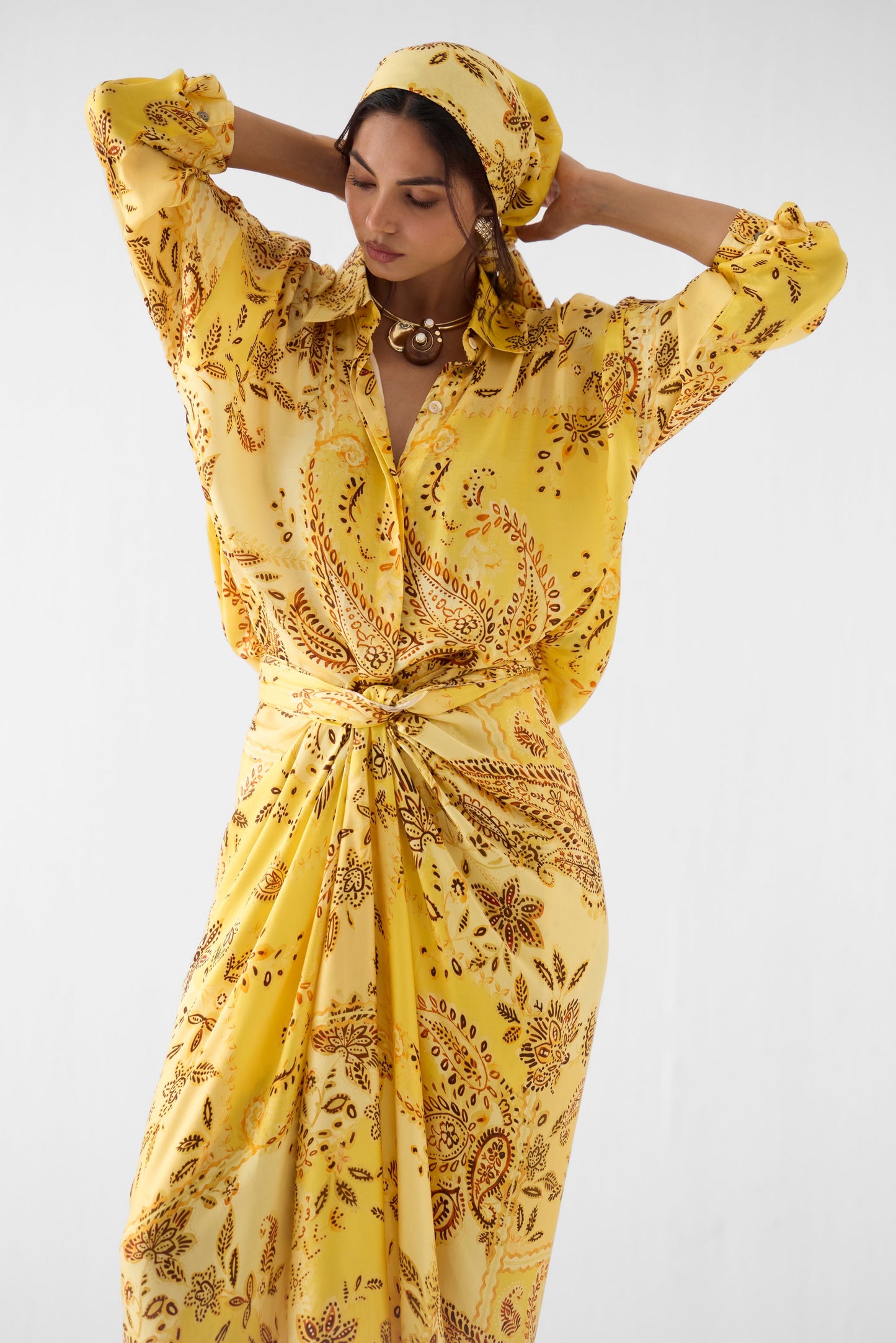AMBI DRAPED SHIRT DRESS | DRESS — image 3