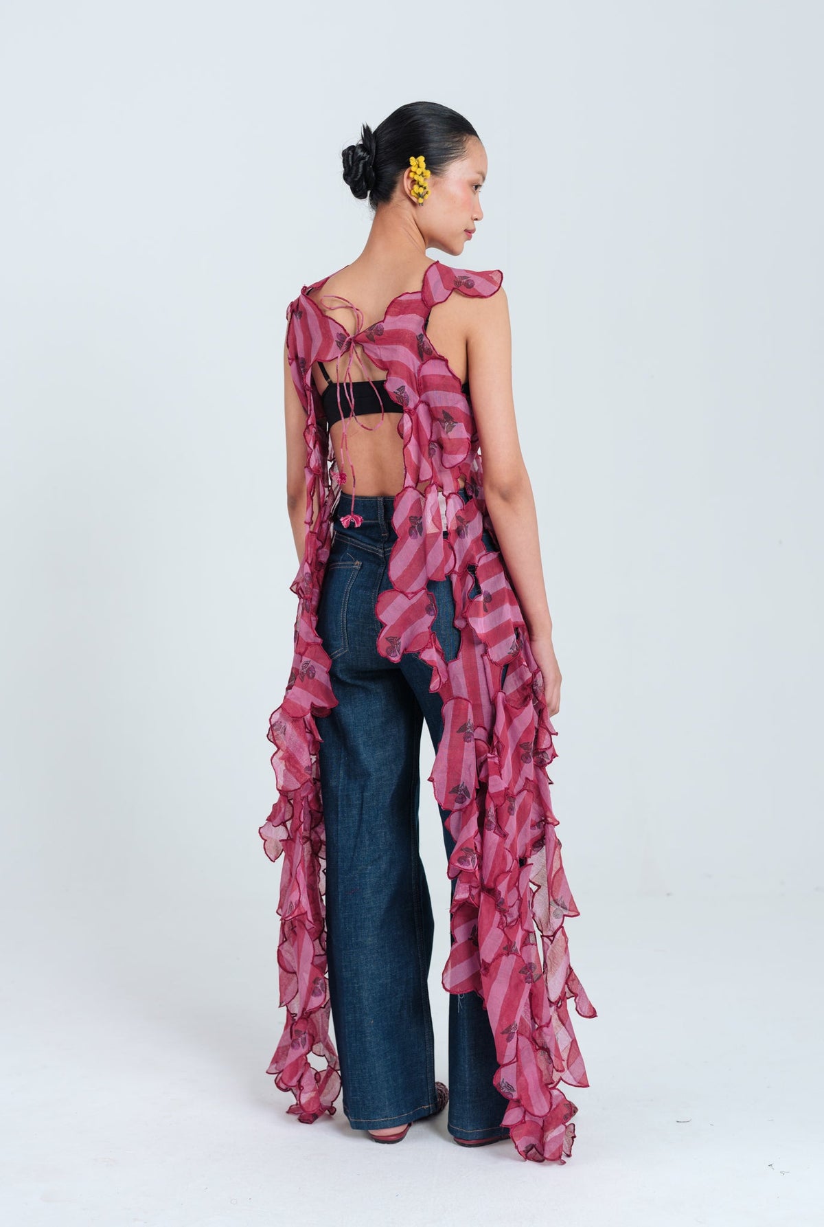 Spring | Red - Pink Cut-out Cape — image 3