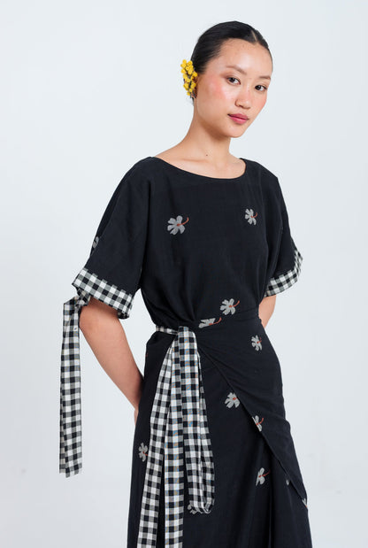 Leap | Black Tie-Up Dress — image 3