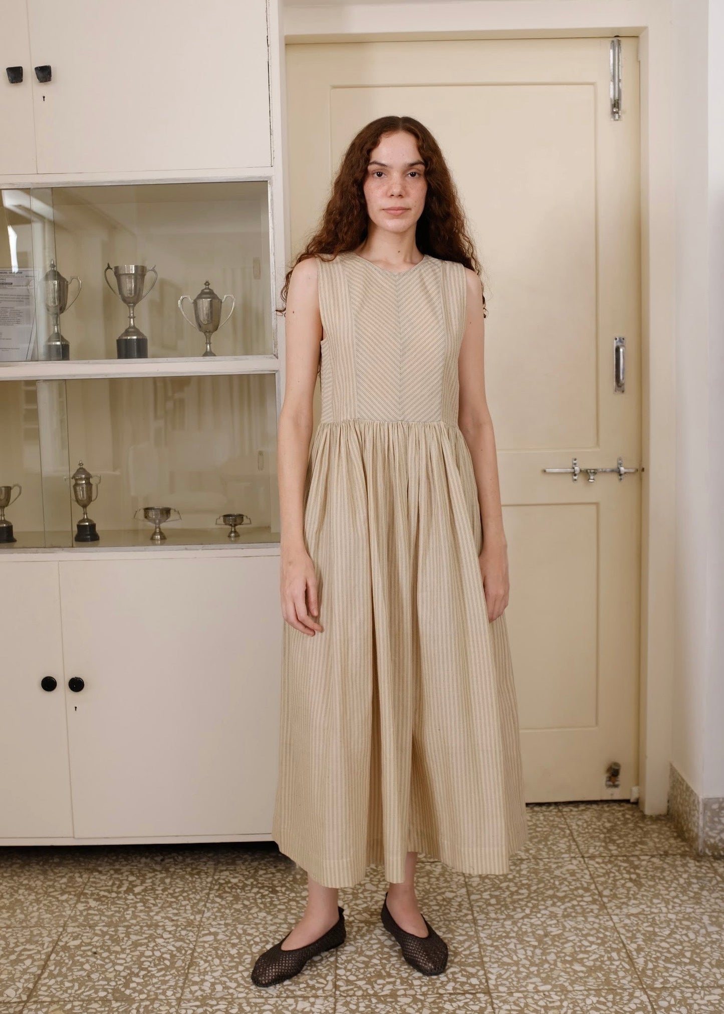 Alaia | Slim Stripes Cotton Dress — image 3