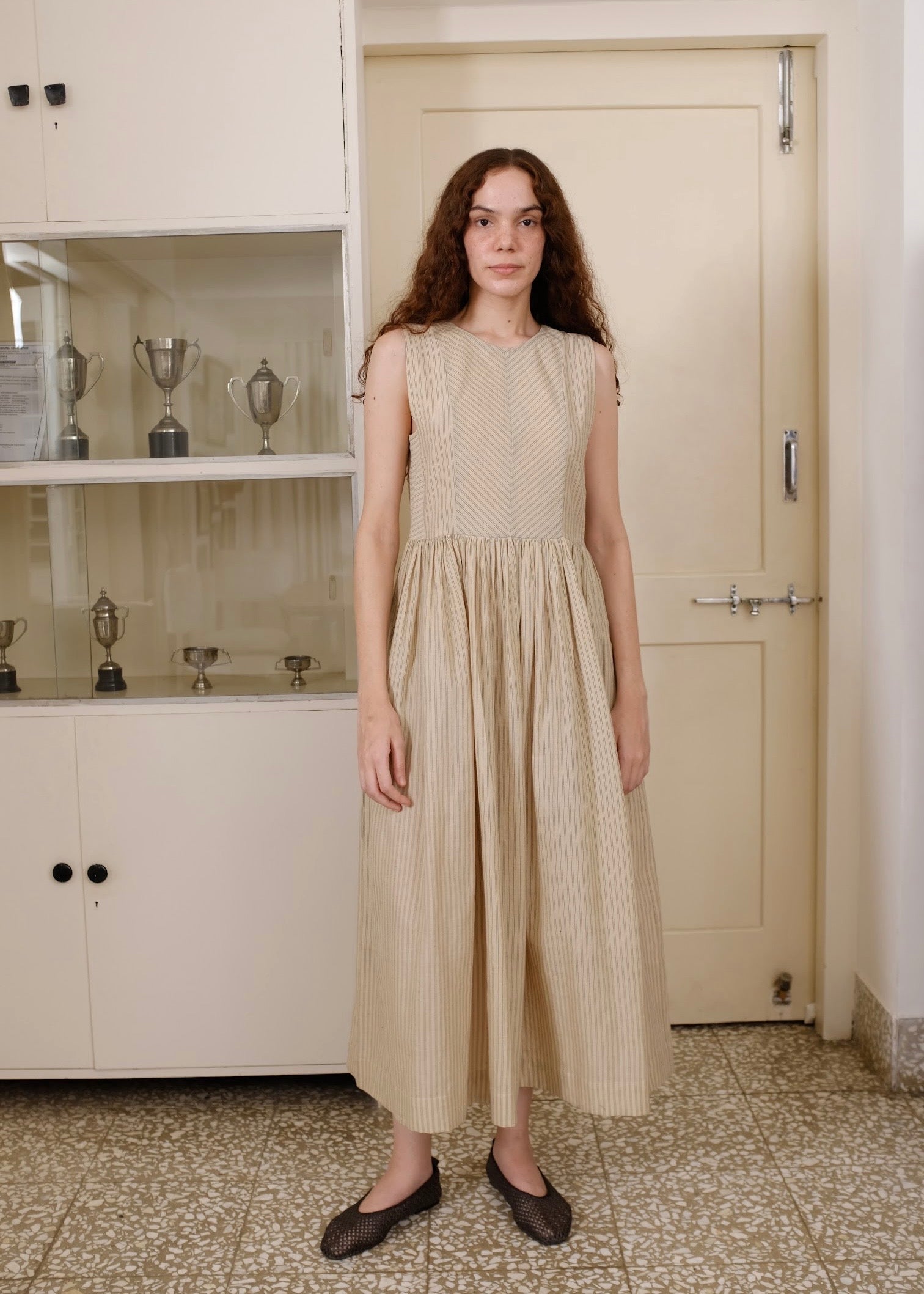 Alaia | Slim Stripes Cotton Dress — image 3