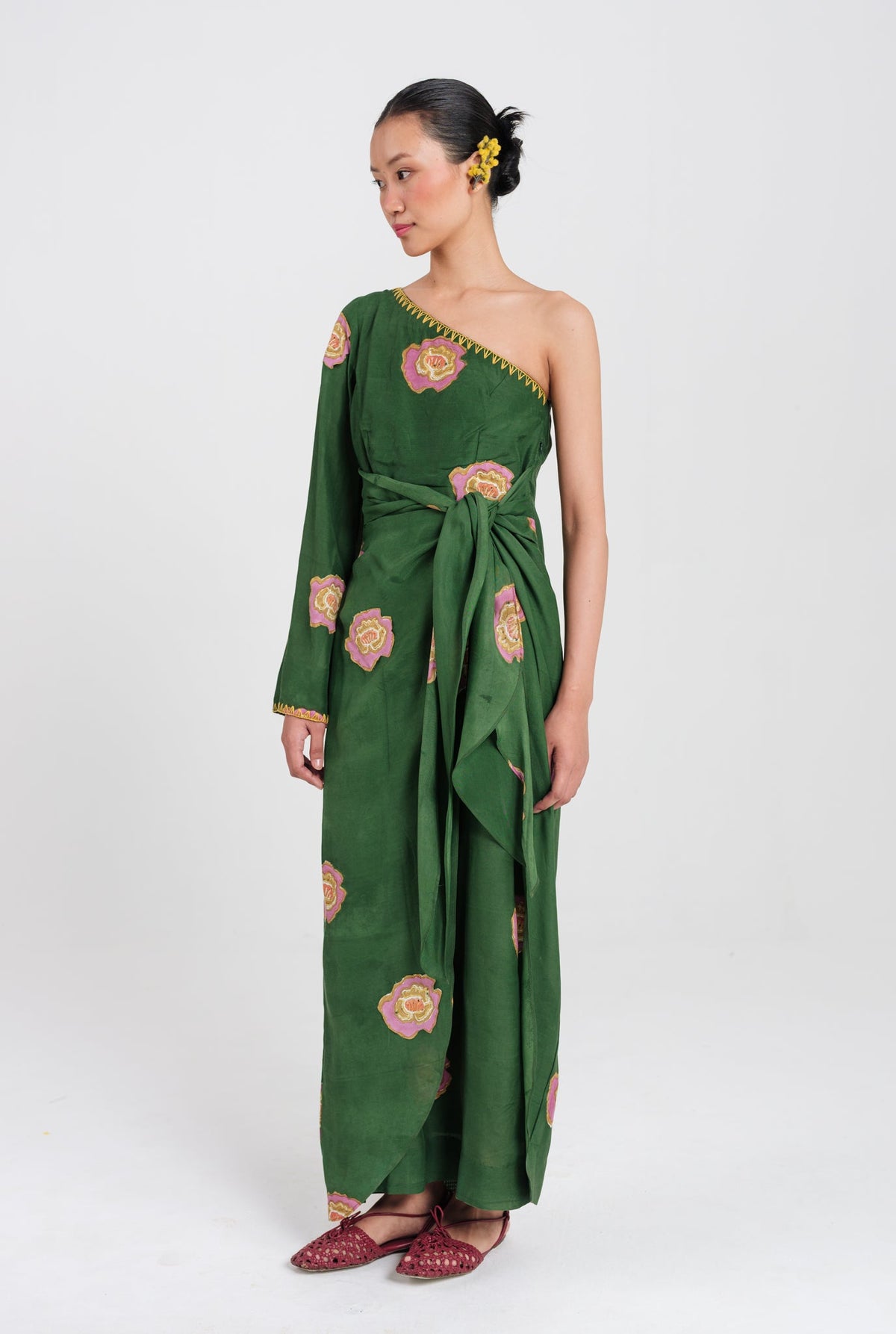 Flow | Green One Shoulder Dress — image 3