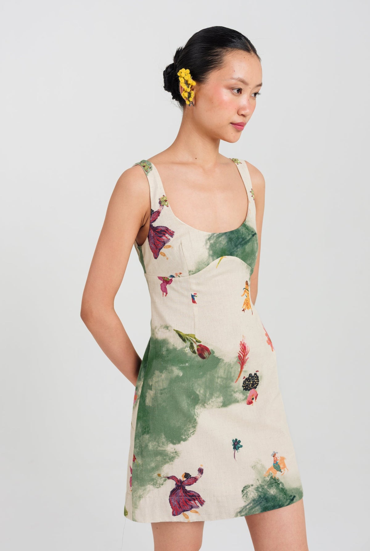 Sway | Green - Beige Short Dress — image 3