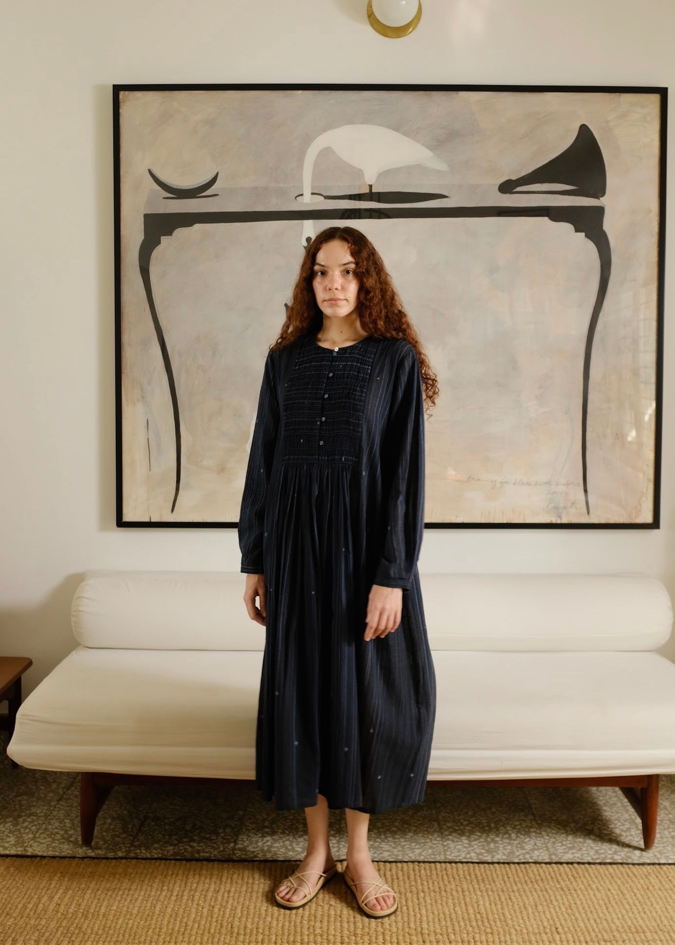 Naomi | Red Jamdani Cotton Dress — image 3