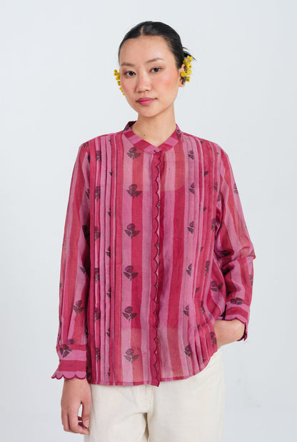 Spring | Red - Pink Scallop Shirt — image 3