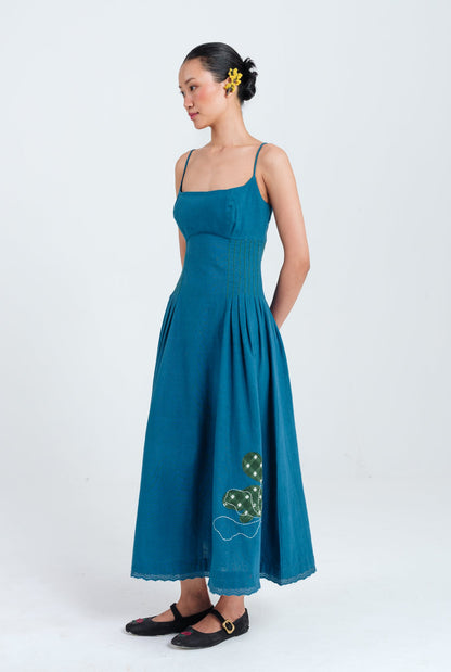 Ether | Blue Pleated Dress — image 3