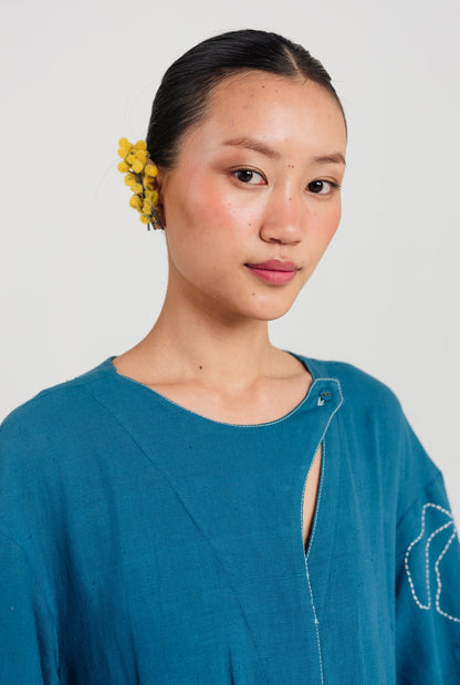 Ether | Blue Handloom Day Dress — image 3