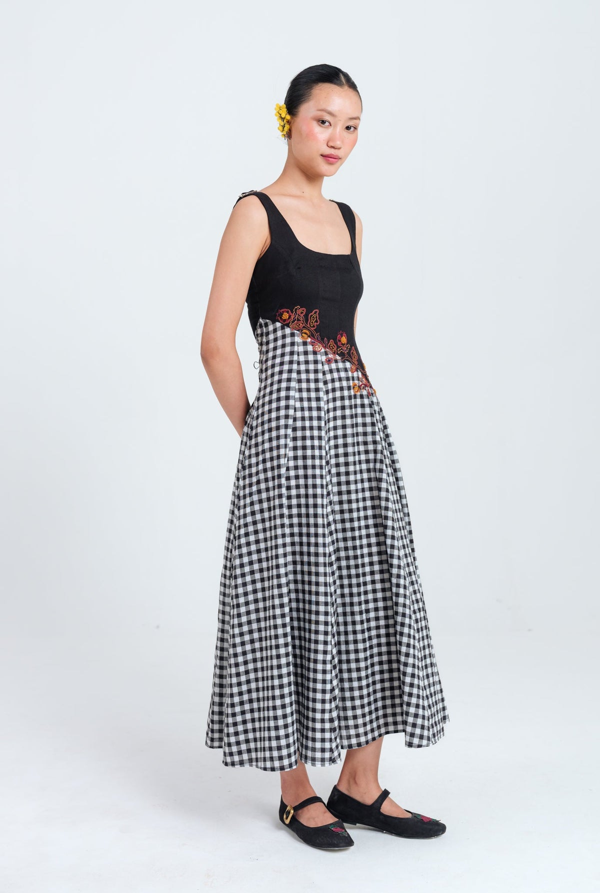 Groove | Black - White Panelled Dress — image 3