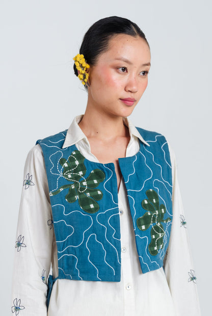 Ether | Blue Handloom Quilted Overlay — image 3