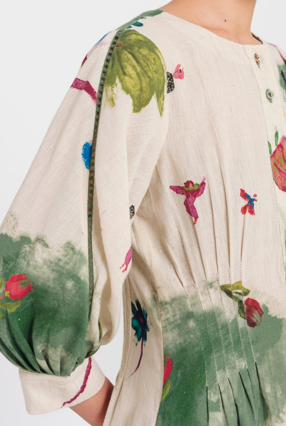 Sway | Green - Beige Midi Dress — image 3