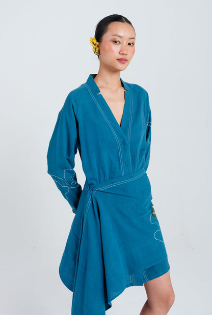 Ether | Blue Handloom Tunic Dress — image 3