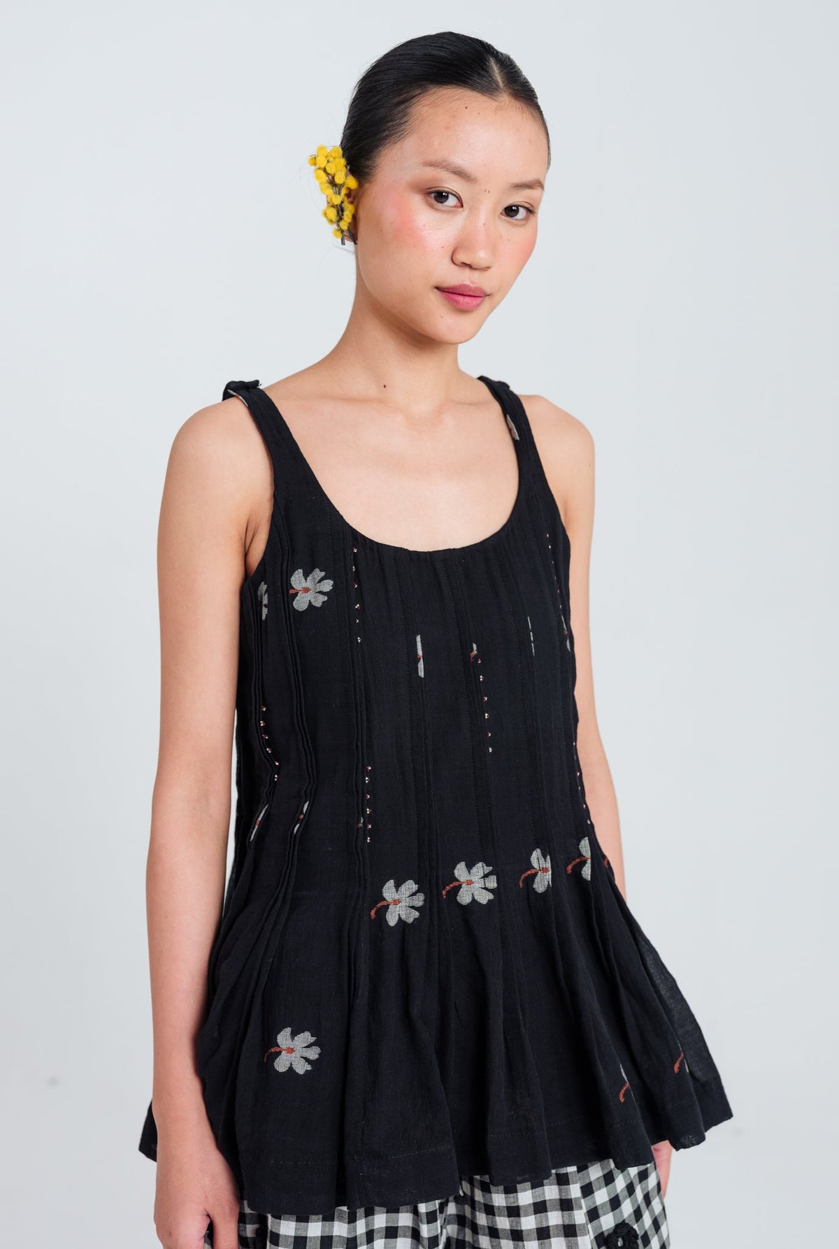 Leap | Black Pleated Top — image 3