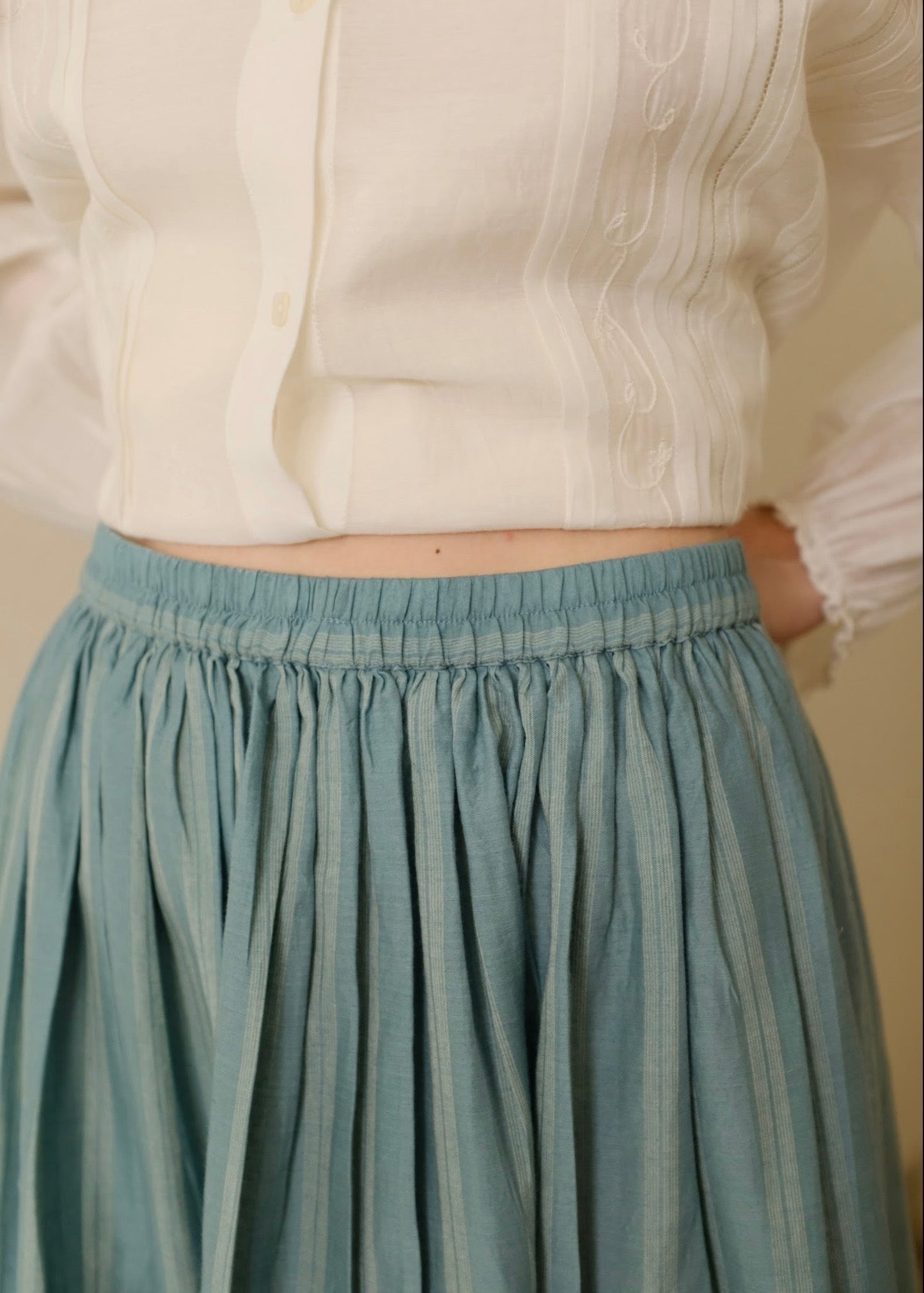 Wren | Stripes Silk Skirt — image 4