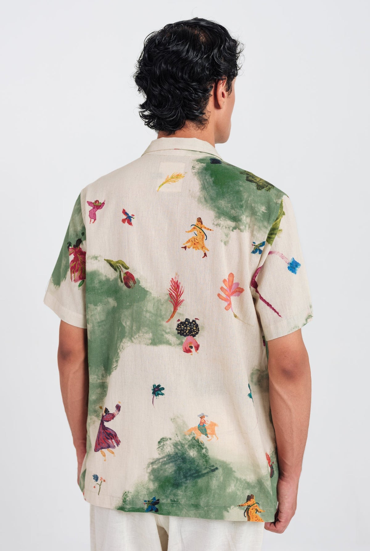 Sway | Green - Beige Men's Shirt — image 4