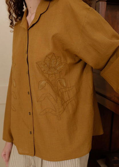 Auburn | Boxy Gold Cotton Shirt — image 4