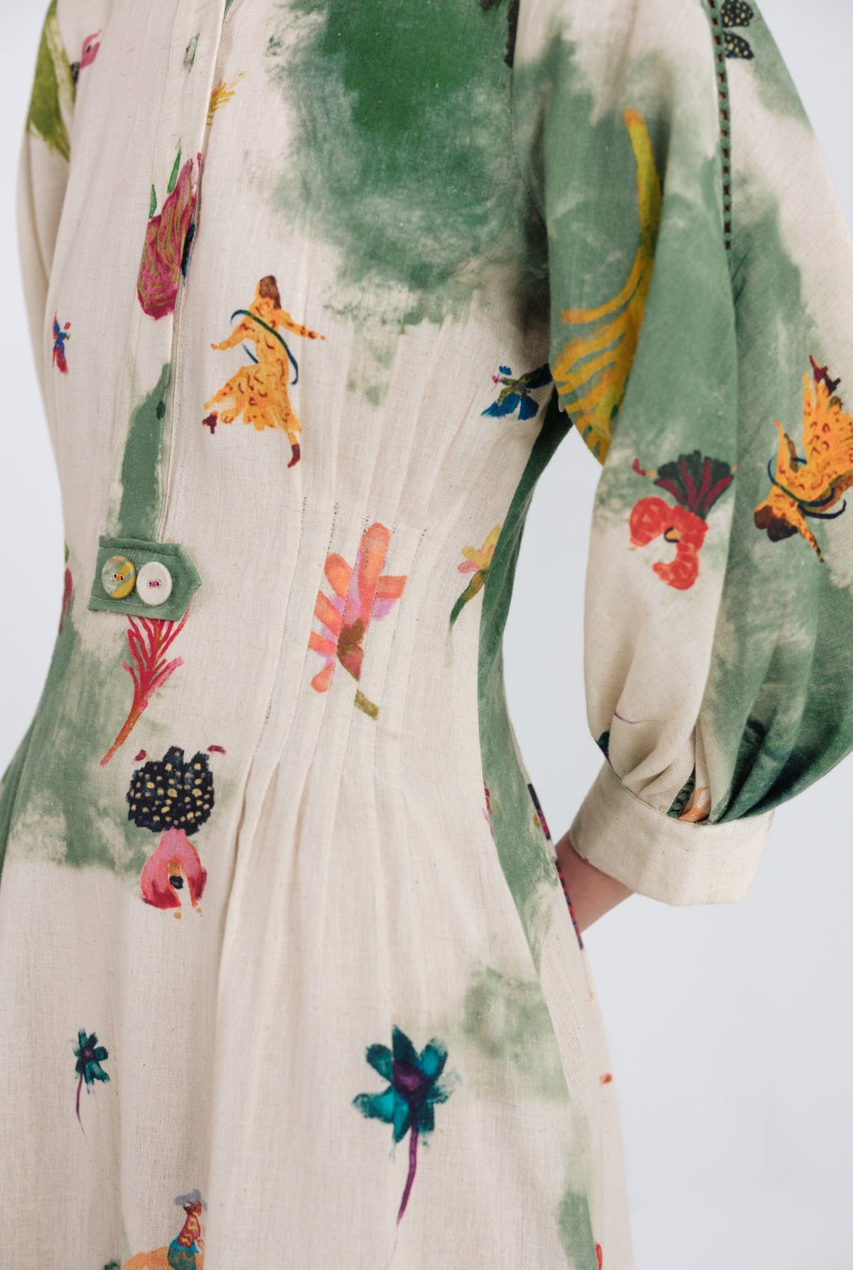 Sway | Green - Beige Midi Dress — image 4