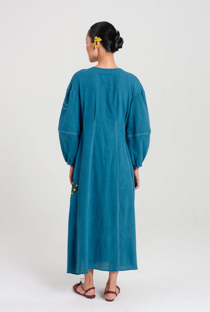 Ether | Blue Handloom Day Dress — image 4