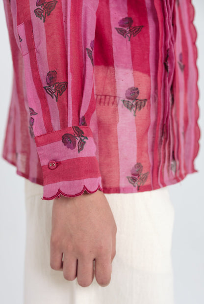 Spring | Red - Pink Scallop Shirt — image 4