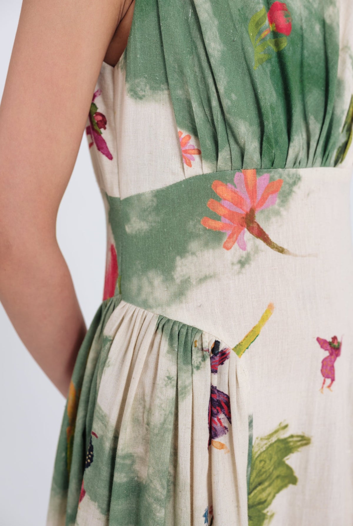 Sway | Green - Beige Panel Dress — image 4