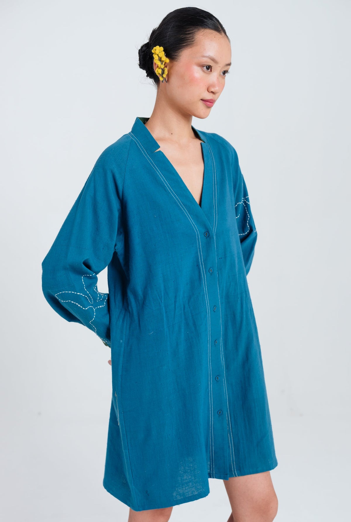 Ether | Blue Handloom Tunic Dress — image 4