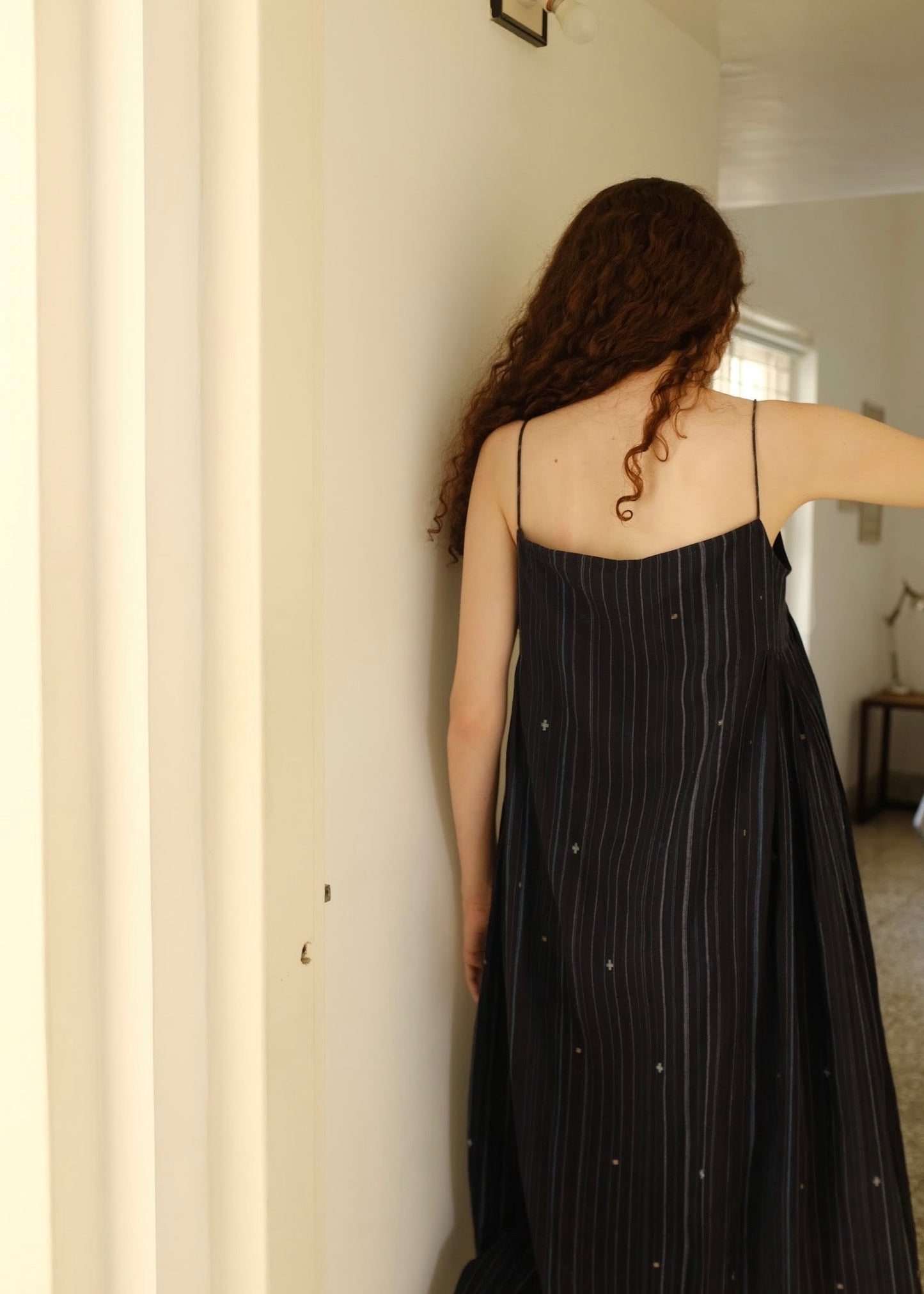 Portia | Midnight Jamdani Cotton Dress — image 4