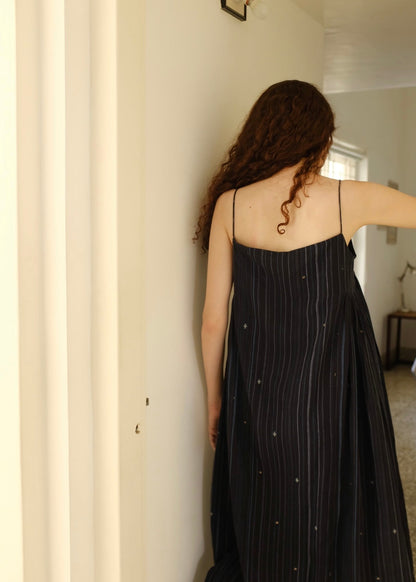 Portia | Midnight Jamdani Cotton Dress — image 4