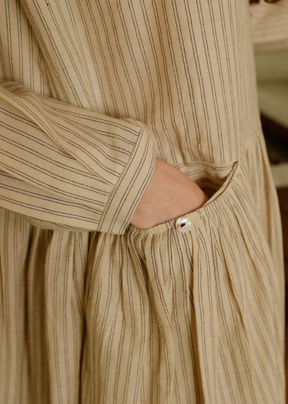 Blake | Oversized Drop-waist Sand Cotton Dress — image 5