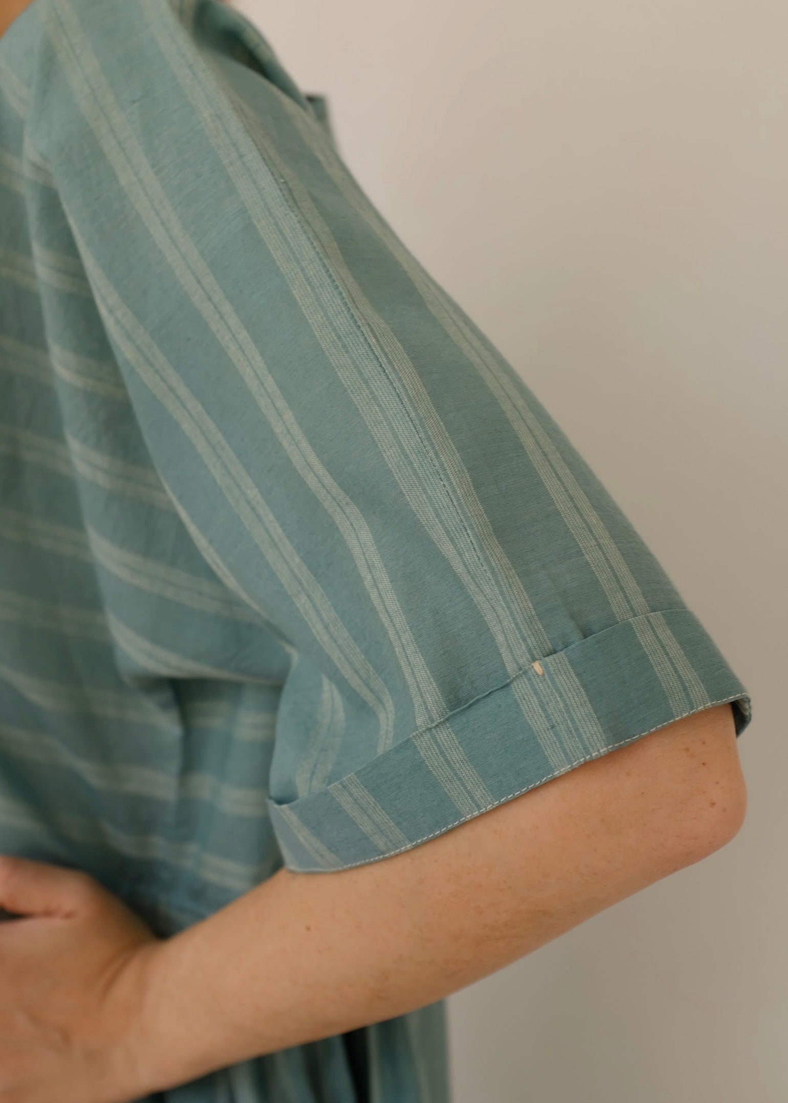 Nina | Relaxed Sea Green Silk Dress — image 5