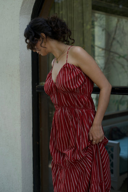 Gigi | Greige & Tan Striped Dress — image 5