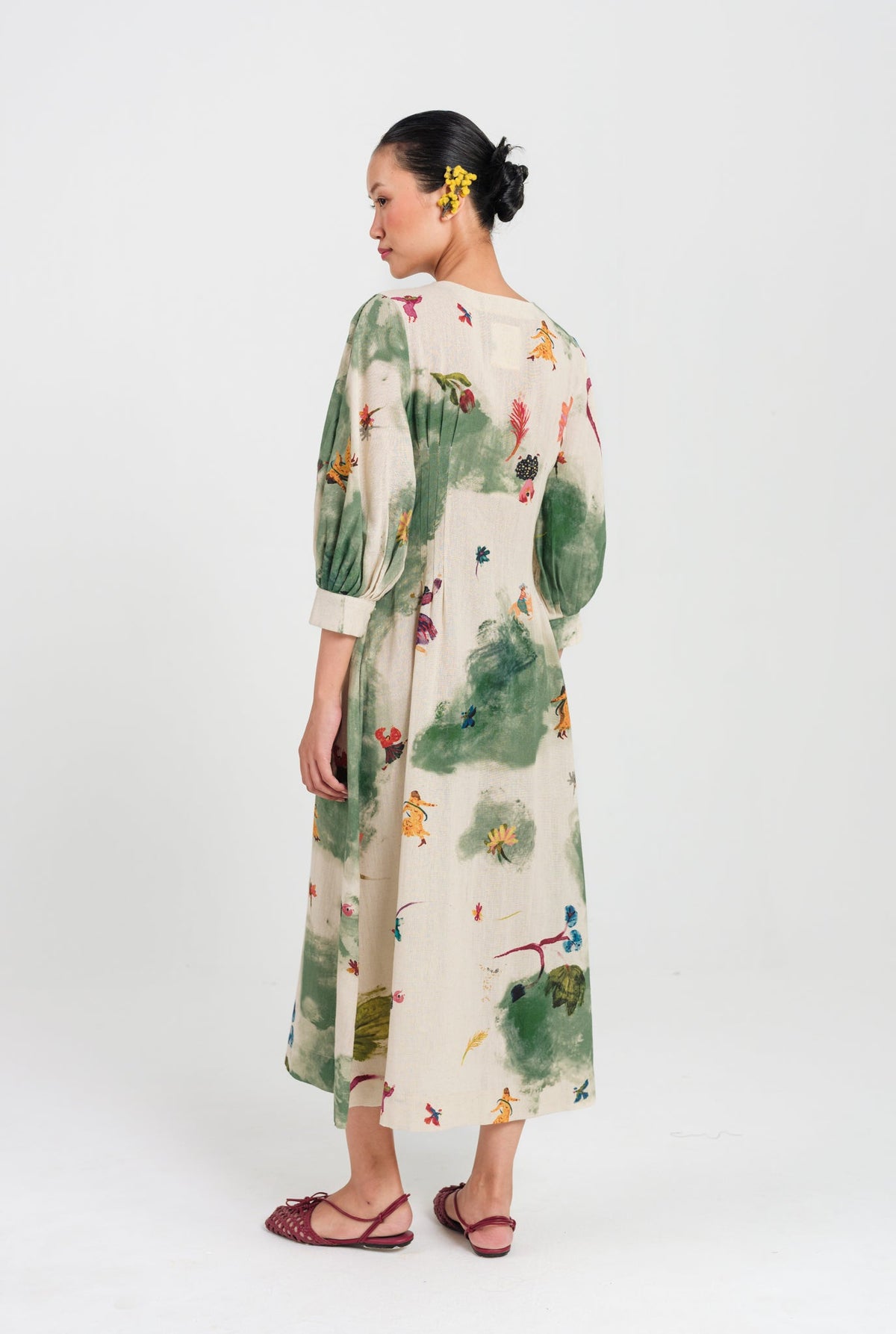 Sway | Green - Beige Midi Dress — image 5