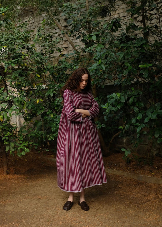 Nori | Wine Striped Dress